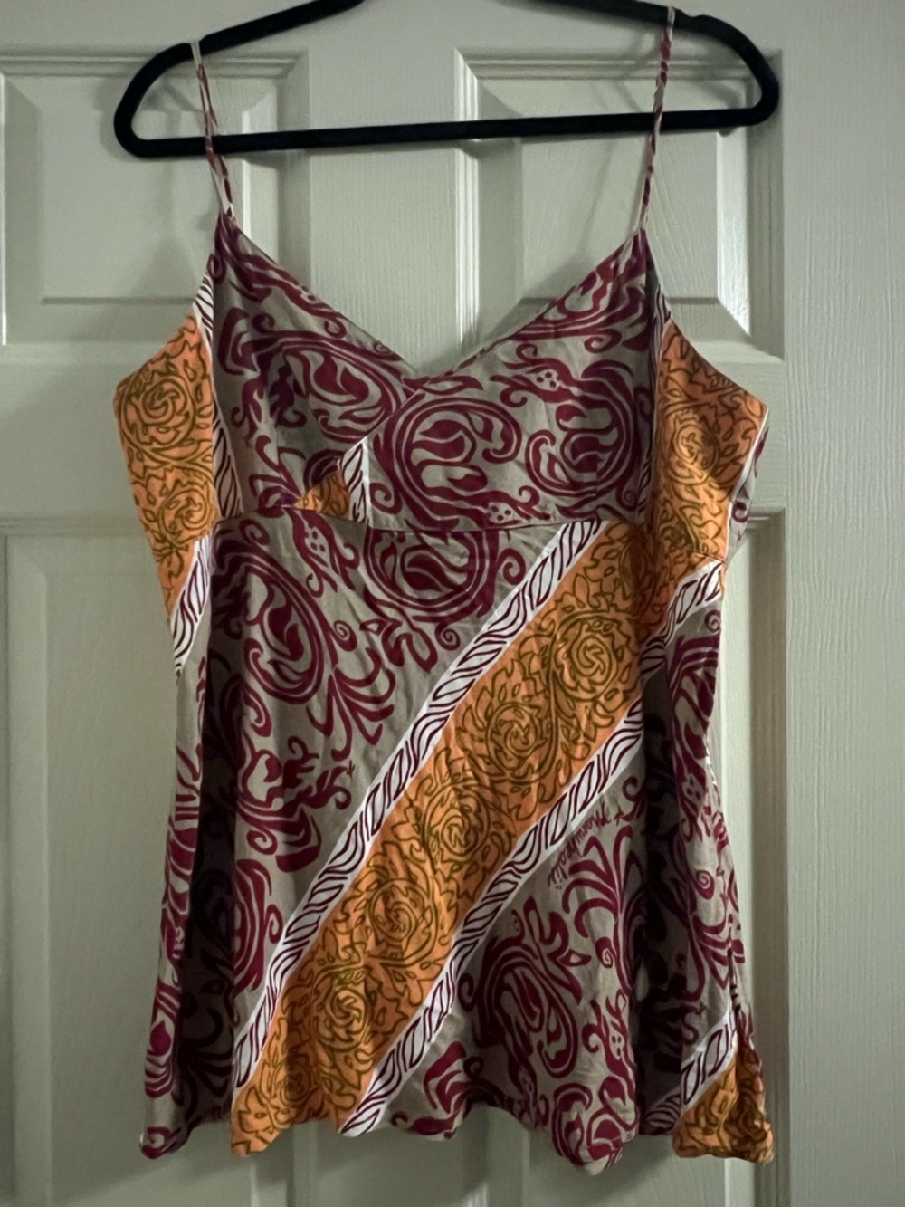 Manuhealii Spaghetti Strap Top - Maroon & Mustard